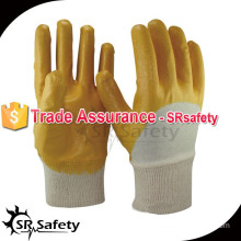 SRSAFETY Best interlock liner 3/4 yellow chemical resistant nitrile gloves